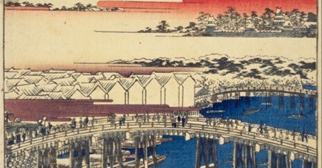 日本橋雪晴」−雪と朝日と高札場−『名所江戸百景』｜おうよう【浮世絵