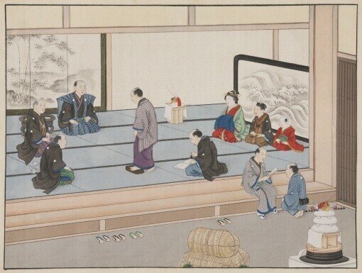 松鷹図 【模写】【伝来】n1036〈龍峰〉鷹図 正月掛け 江戸時代