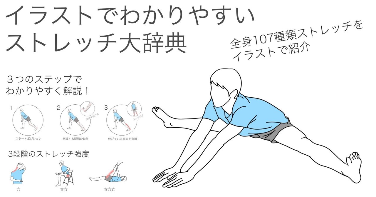 イラストでわかりやすいストレッチ大辞典 Note創作大賞 応募作 鈴木 和孝 Note イラストでわかりやすいストレッチ大辞典 Note創作大賞 応募作 鈴木 和孝 Note