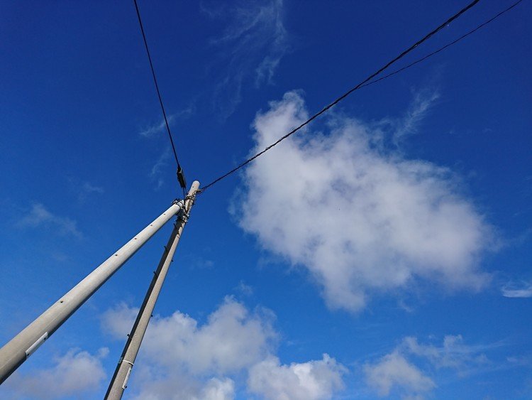 空が青く、雲が白くて、日射しが暑い。
セミの声もサラウンドで聞こえてくる。
そんなdead end 電柱