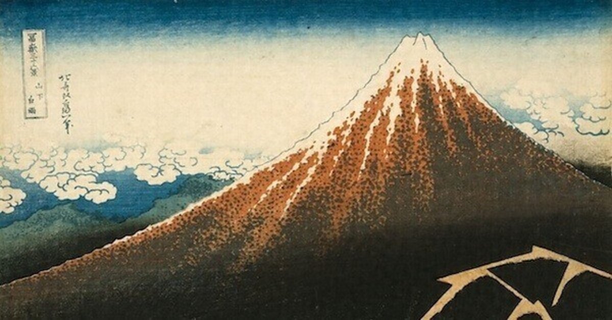 葛飾北斎　冨嶽三十六景　山下白雨　黒富士　三役　東京伝統木版画工芸協同組合　復刻 黒富士で有名な浮世絵 山下白雨（葛飾北斎 富嶽三十六景