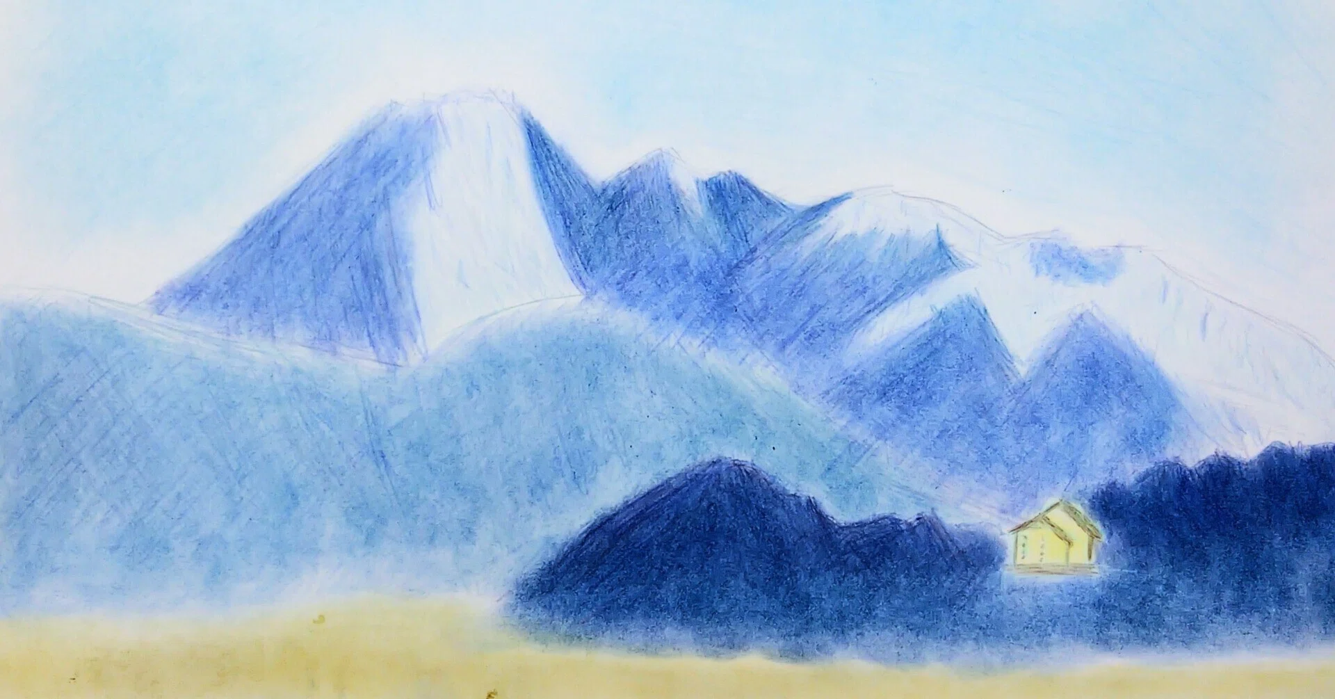 風景画】山の頂に雪の冠を戴こう｜滴