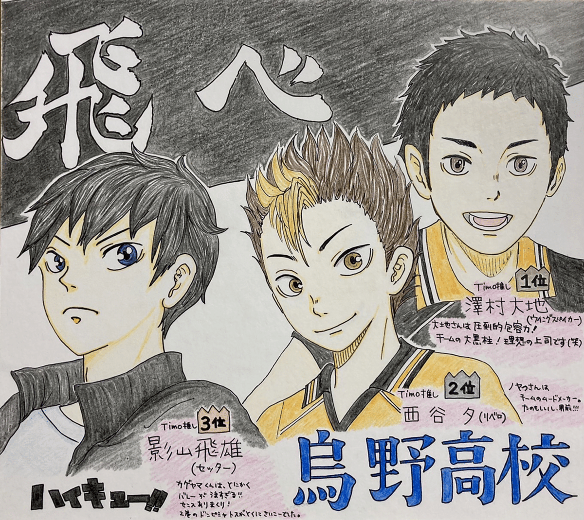 ハイキュー 烏野三年生 ハイキュー展 複製原画 烏野高校VS