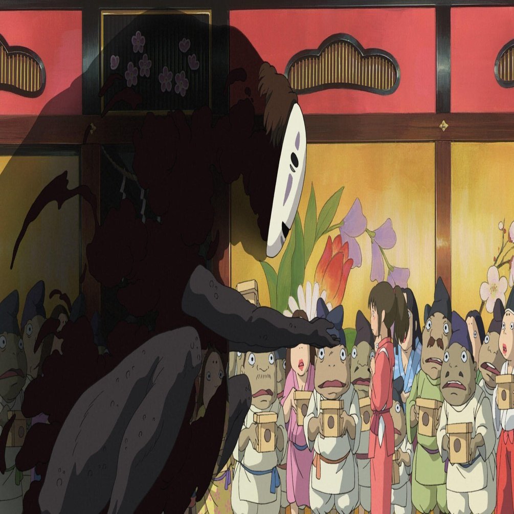 d１　千と千尋の神隠し非売品セル画【千尋とカオナシ】額・背景画付き 千と千尋の神隠し考察 カオナシの正体は福の神の成れの果てではない