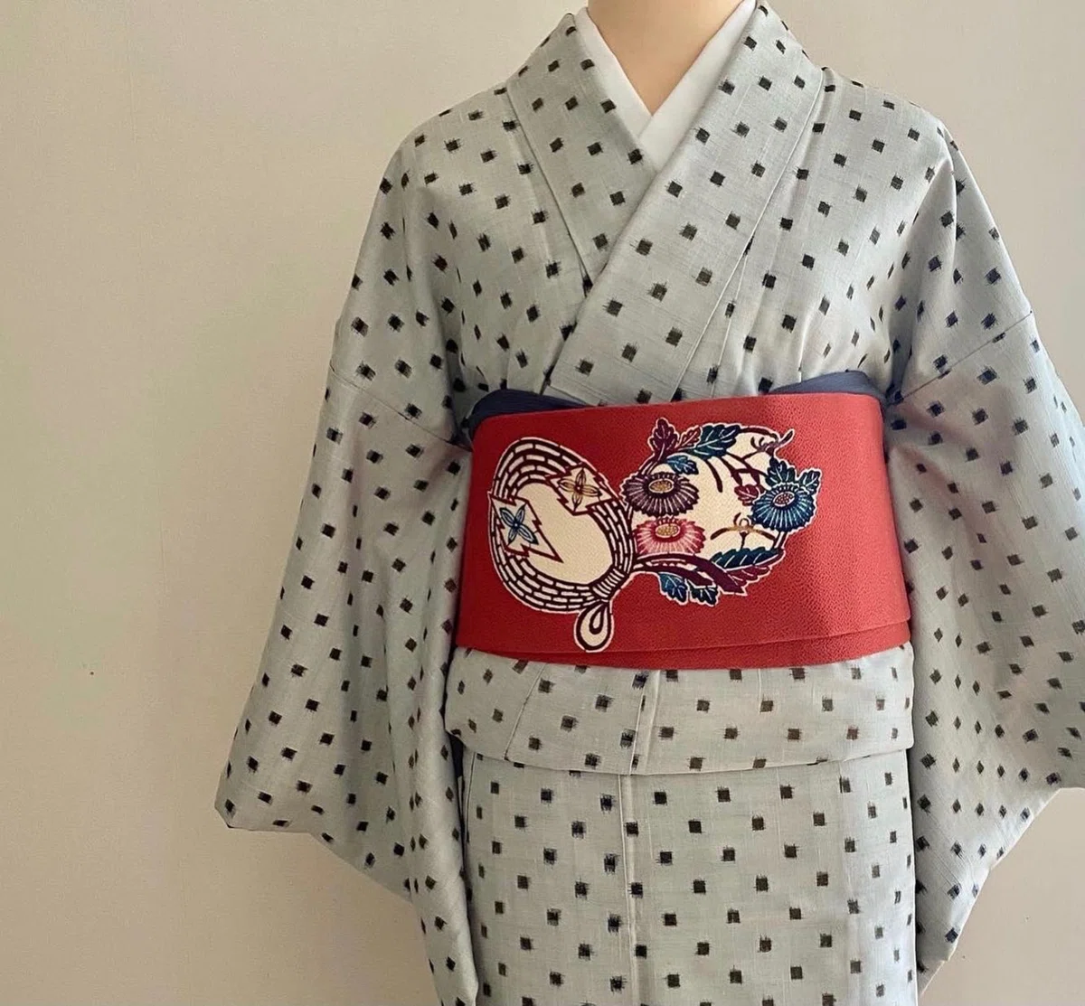 故伊差川洋子作紅型名古屋帯｜夢吉きもの