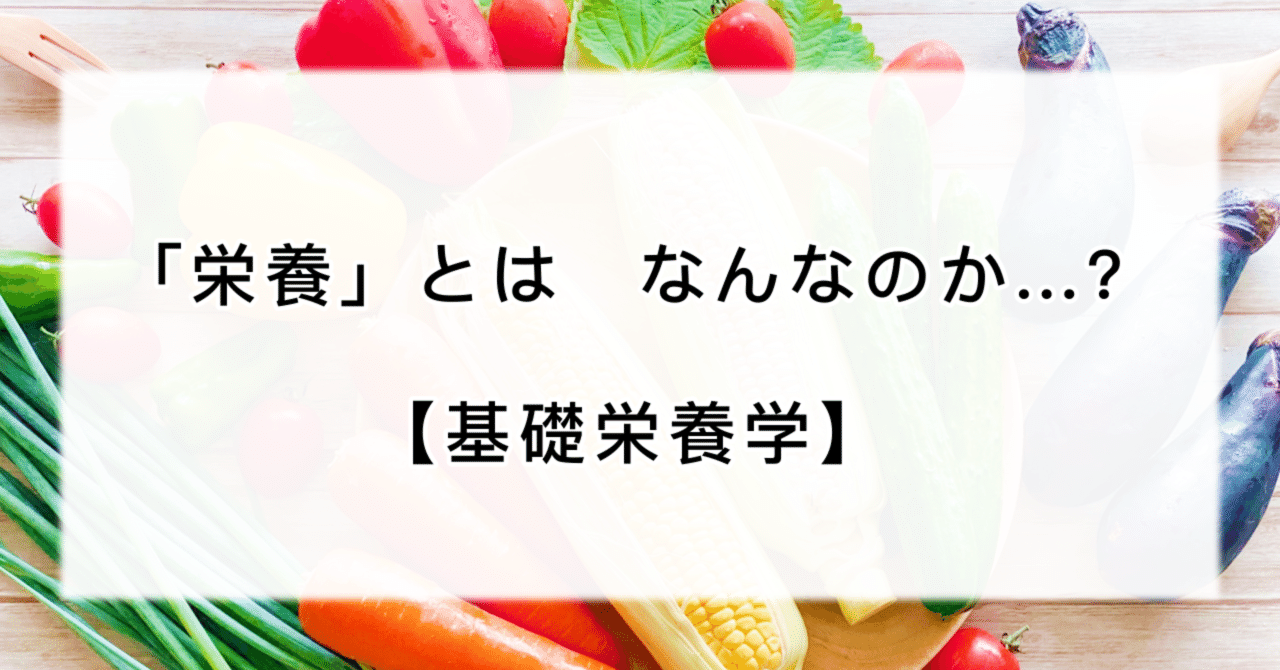 【基礎栄養学①】「栄養」とはなんなのか……？｜南呂｜note