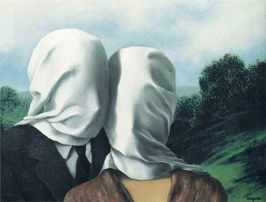 キャンバス絵画「春の出会い」 （今日の一枚）「恋人たち」-The Lovers 
