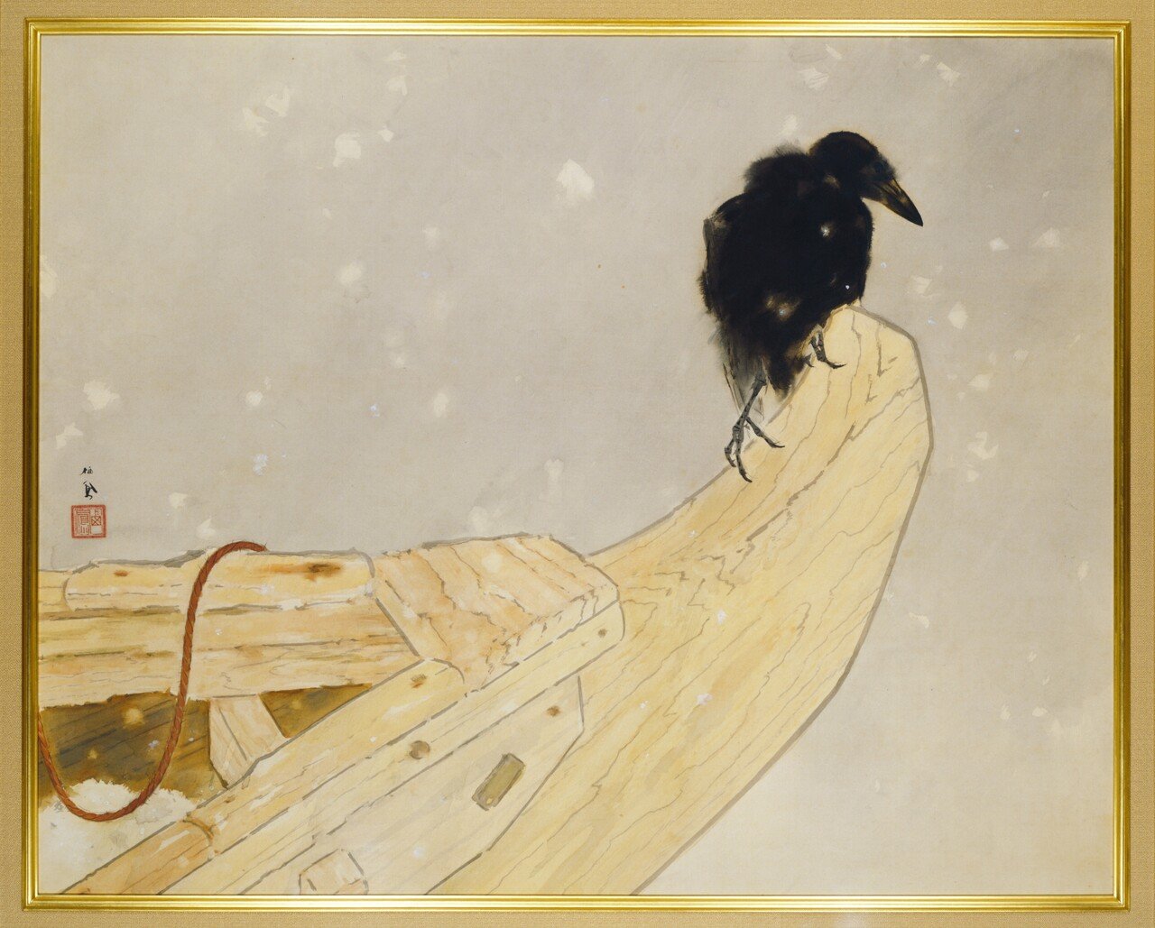 京都国立近代美術館 - 竹内栖鳳 『 春雪 』 彫刻エンボス加工 京都国立近代美術館 - 竹内栖鳳 『 春雪 』 彫刻エンボス加工