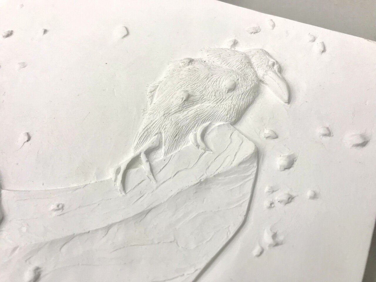 京都国立近代美術館 - 竹内栖鳳 『 春雪 』 彫刻エンボス加工 【前半