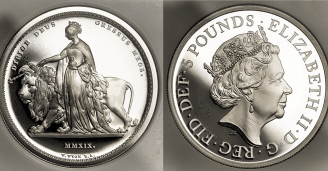 ウナライオン 5￡ 2oz銀貨 2019年 :Jan,2022（アンティークコイン相場）｜Antique Coin Market Japan