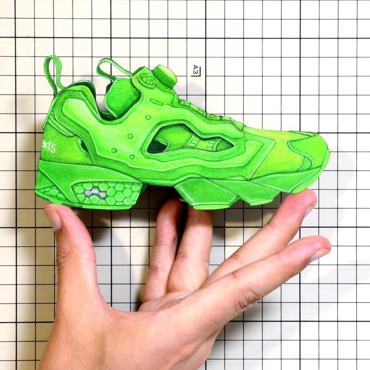 Shoes：01056 “VETEMENTS” Fluro Instapump Fury Fluorescent Green