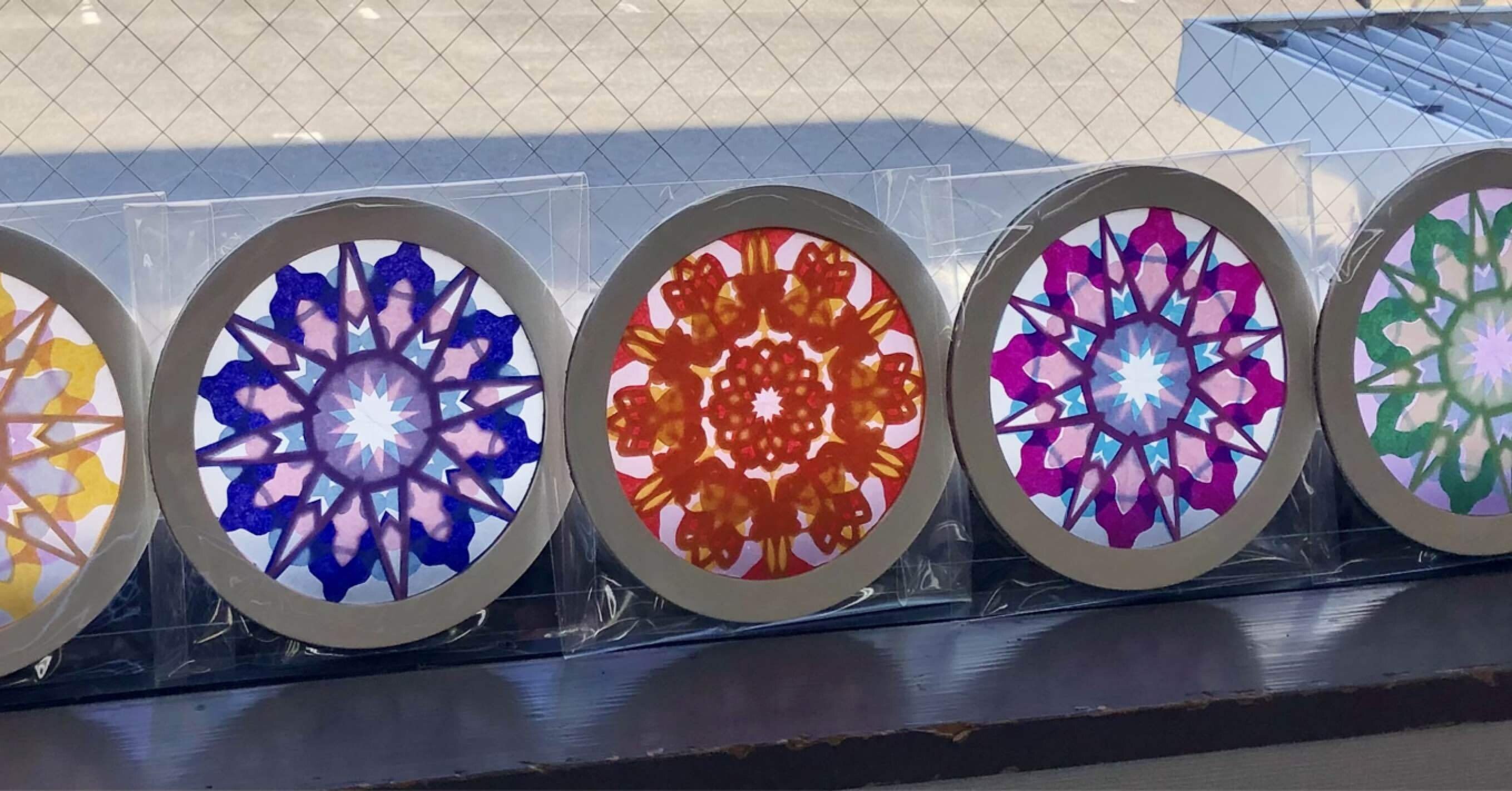 大型 ローズ ウィンドウ ヴィンテージ ステンドグラス バラ窓 鳩