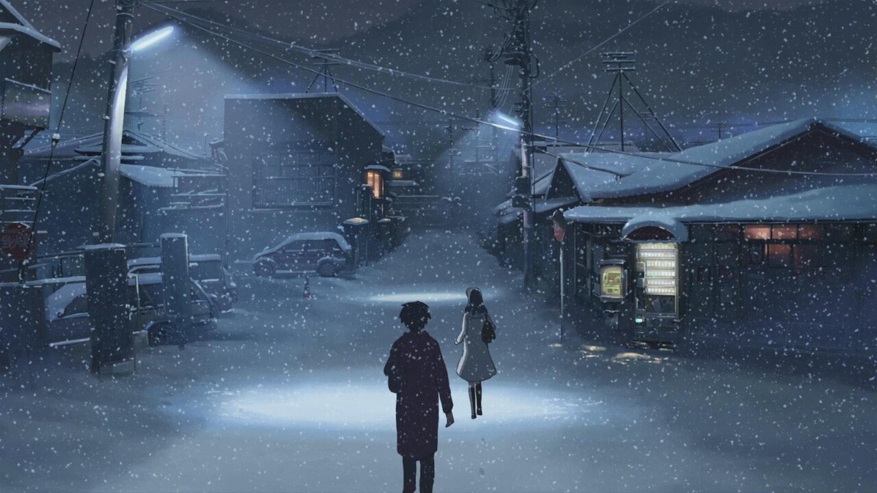 ポスター（アニメ）　告知ポスター 遠野貴樹＆篠原明里 雪夜の田舎町ver. 「秒速5センチメートル」 秒速5センチメートル | バンダイチャンネル｜最新作から不朽の