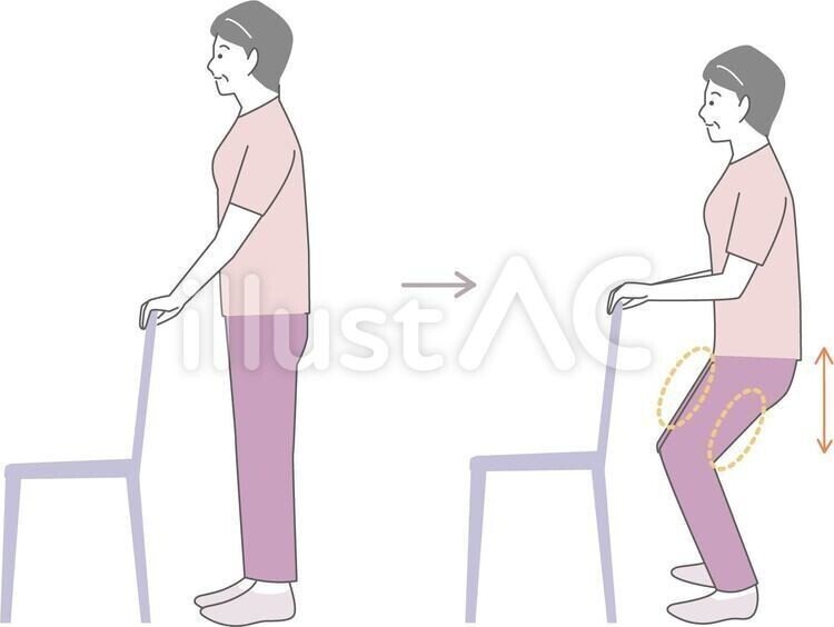 新作 イラスト無料材 リハビリストレッチ スクワット 無料 イラスト無料提供中 一部有料 Note