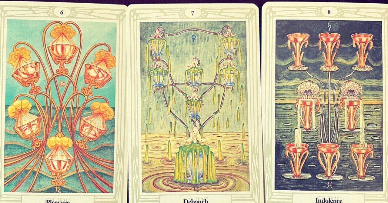 トートタロット,カップ6,7,8 魔女暮らし日記 1.13.2021｜黒猫