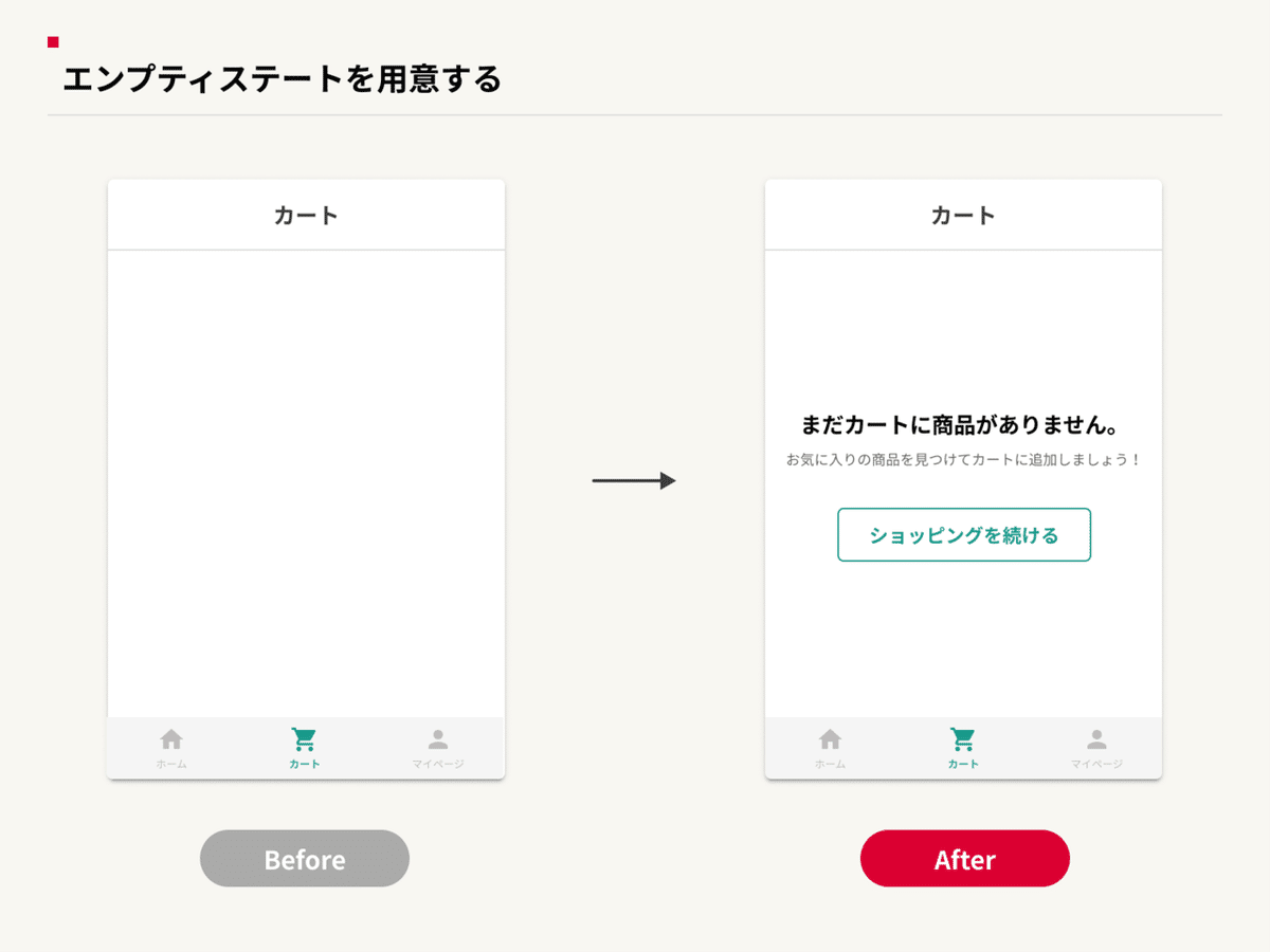 エンプティステートを用意する