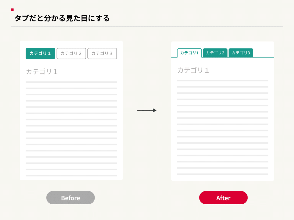 タブだとわかる見た目にする