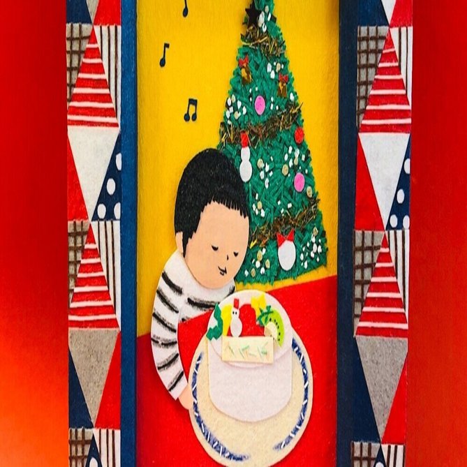 オーダー制作 クリスマスツリーの思い出 貼り絵さっか しまとも Note