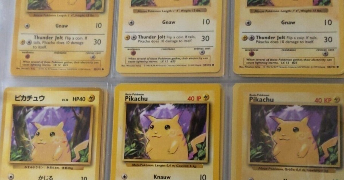 海外版ポケカの紹介！初代ピカチュウの各国版を収集中｜PIKA