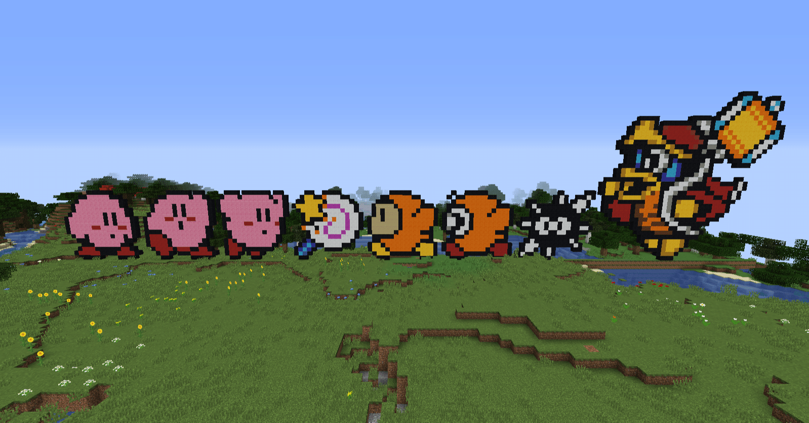 カービィのドット絵をマイクラで作る 1 ちょこみんと Note