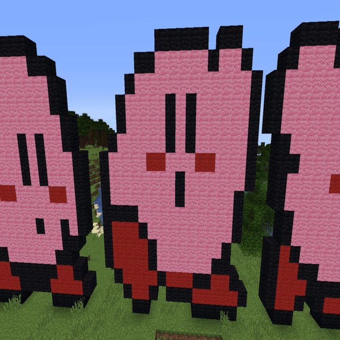 カービィのドット絵をマイクラで作る 1 ちょこみんと Note