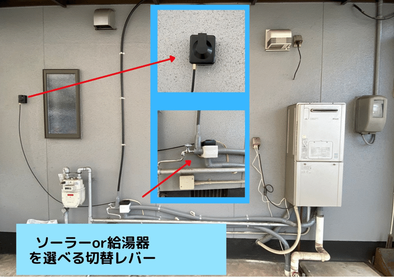 冬でもソーラーのぬるま湯で洗車も可能