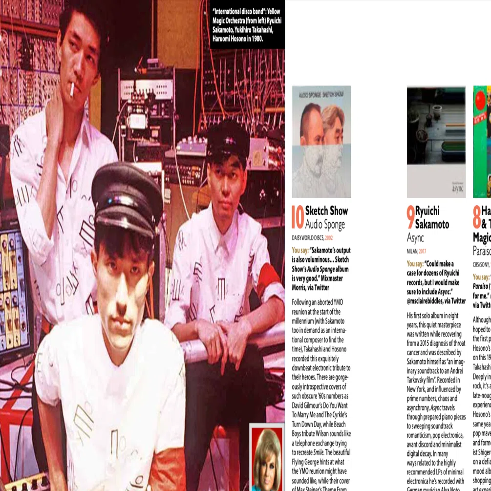 坂本龍一と矢野顕子の作品がイギリスの音楽誌「Mojo Magazine」に掲載
