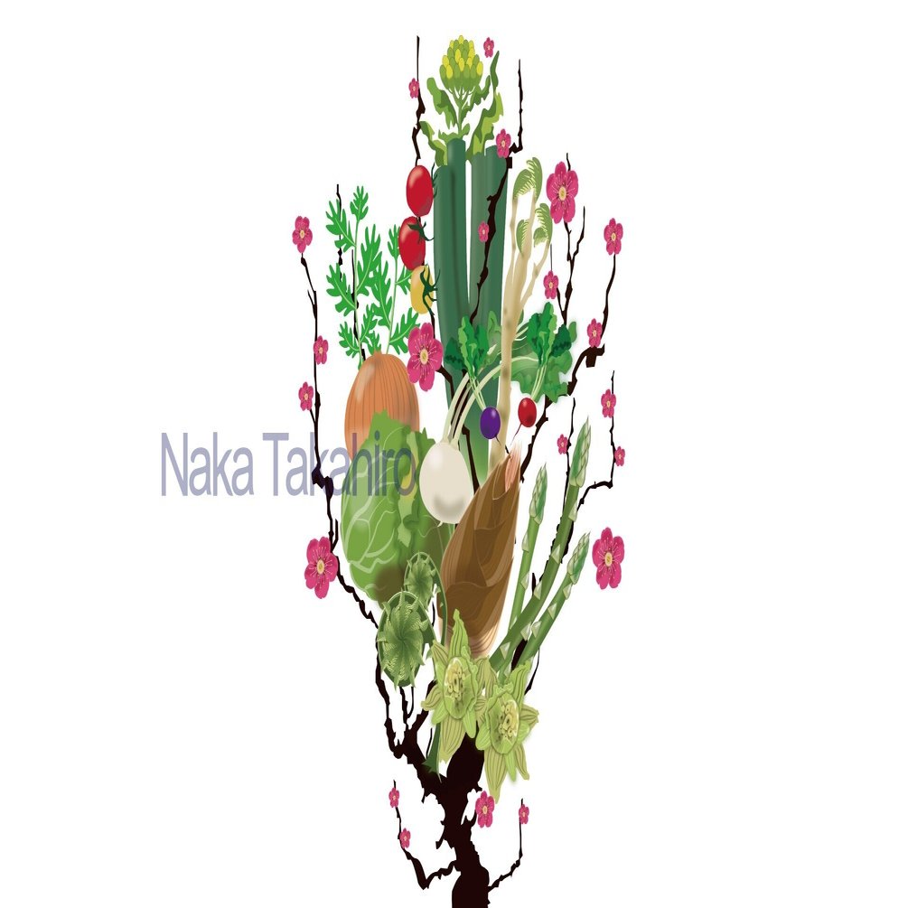 春野菜と梅 イラスト 春野菜塗り絵コンテスト 仲 高宏 Note