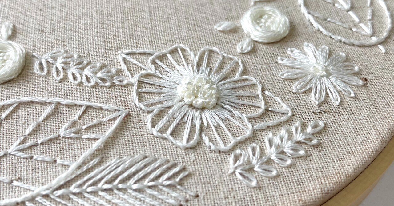 刺繍図案】ボタニカルリース-春の足跡-/-夏の訪れ-｜はなこまち