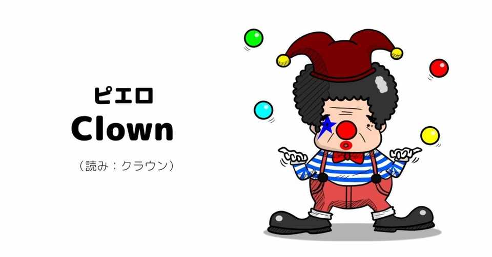 おっさんと英単語 Clown ピエロ タダマツ Note