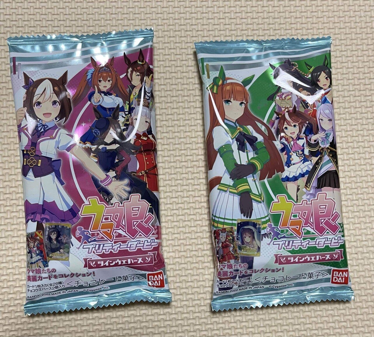 開封】ウマ娘ウエハース【2袋】｜吃音コン(キツネこん)・Vブロガー