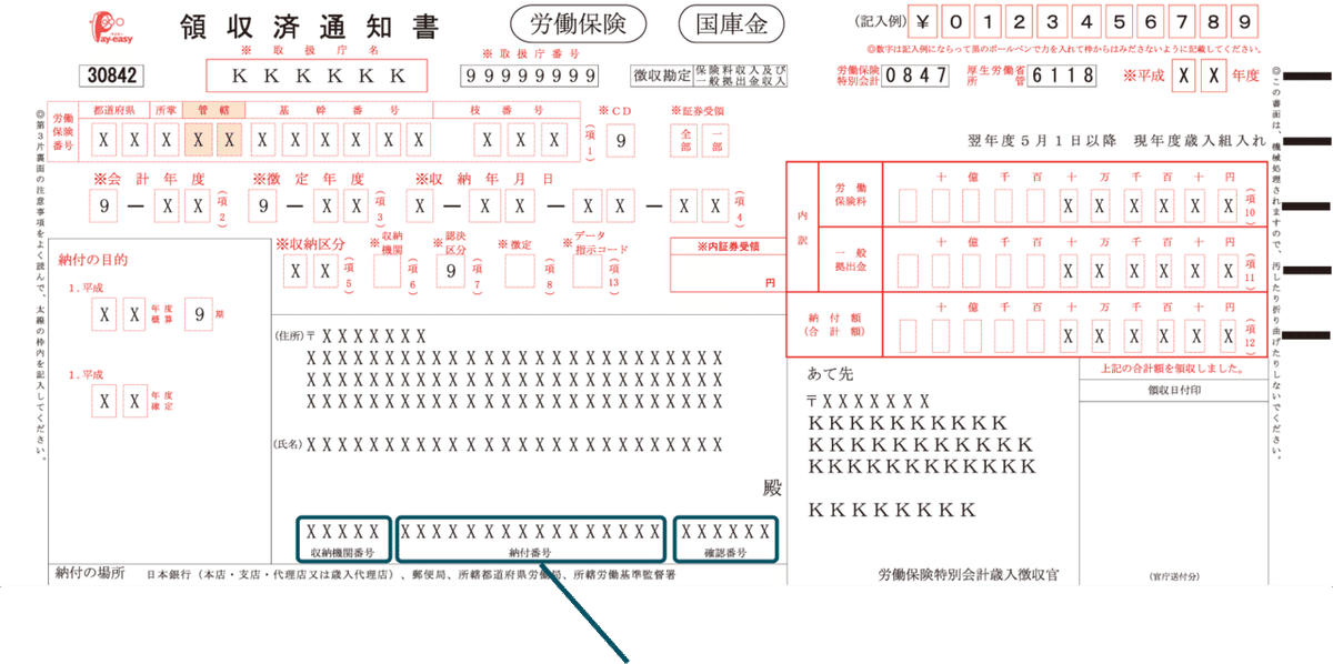 納付書のイメージ