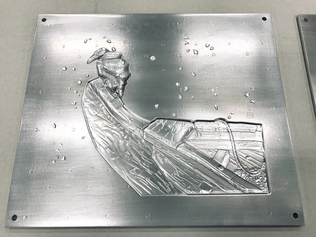京都国立近代美術館 - 竹内栖鳳 『 春雪 』 彫刻エンボス加工