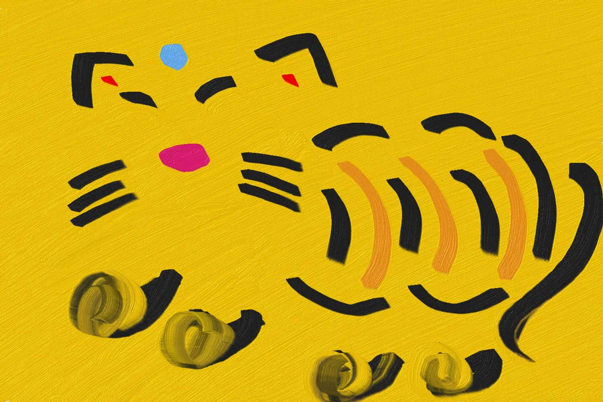 トラ　絵の具