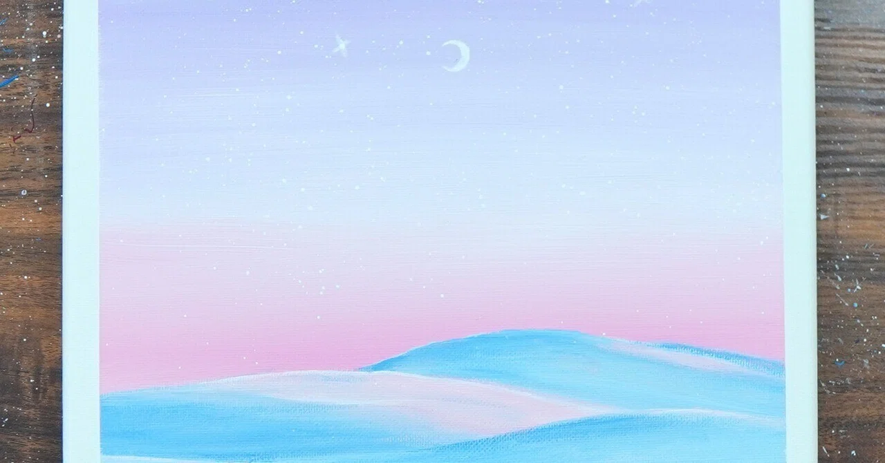 アクリル絵の具で「美しい冬の風景」を描いてみた｜junya_art