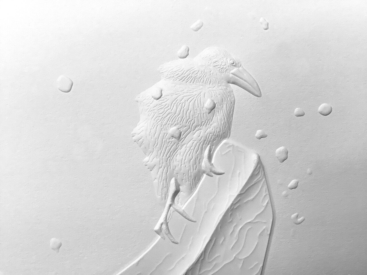 彫刻 竹 京都国立近代美術館 - 竹内栖鳳 『 春雪 』 彫刻エンボス加工
