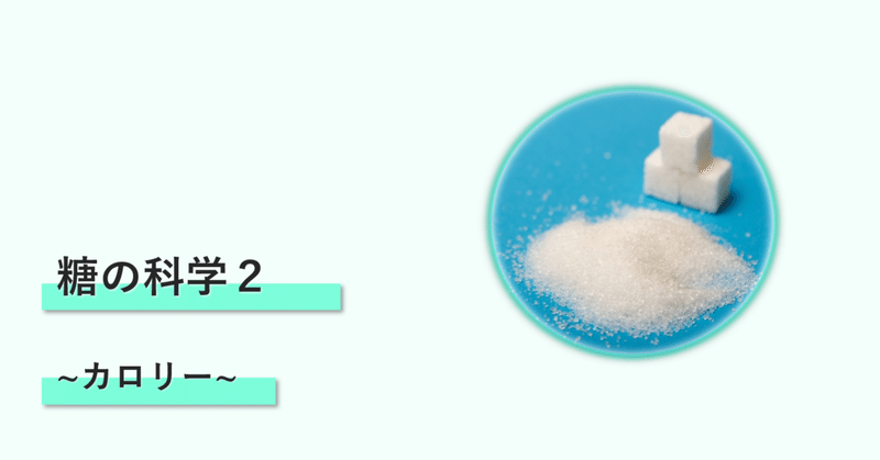 糖の科学2 カロリー　〜糖質は4 kcalなのか〜