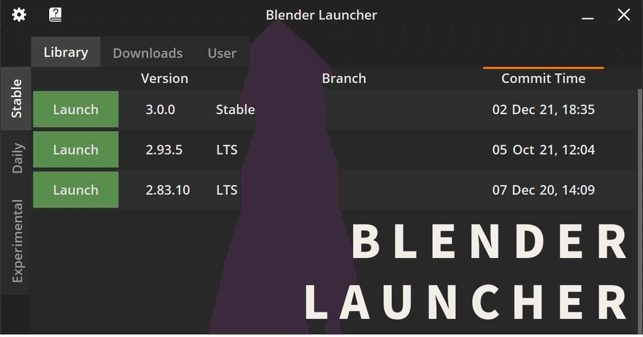 Blender Launcher の設定メモ｜櫻井響