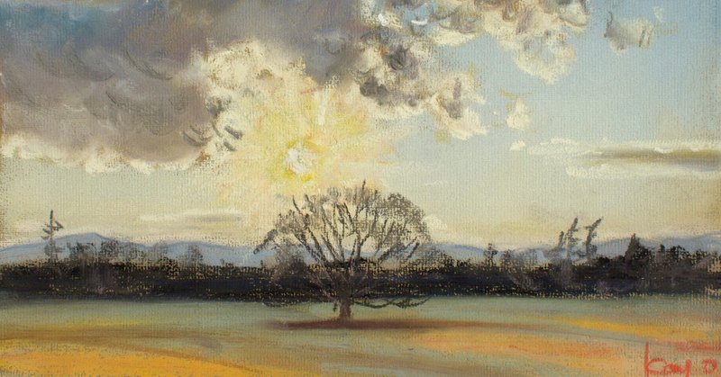 夕焼け雲を描く・パステル36色