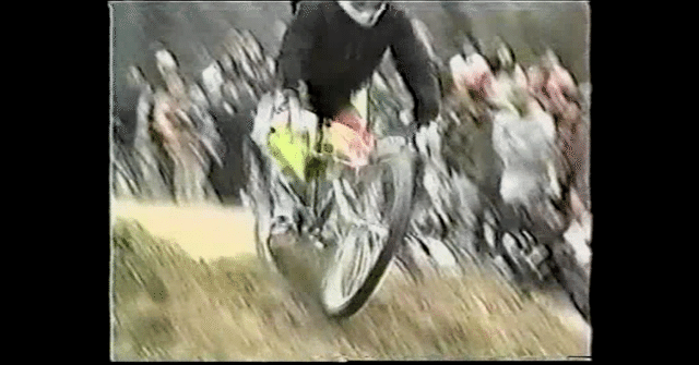 MTBのジャンプ着地でフロントフォークが折れるシークエンス・1995年のビデオVOL.4