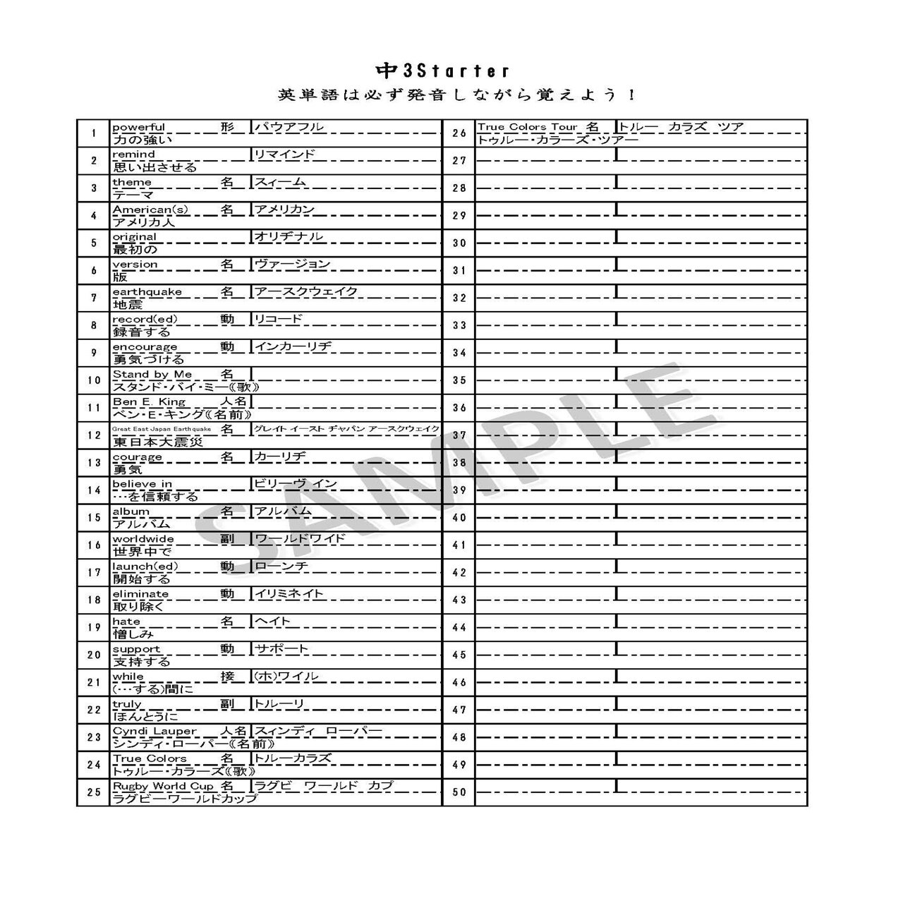 中3英語new Crownの英単語テストlesson6 21 塾講師こう Note
