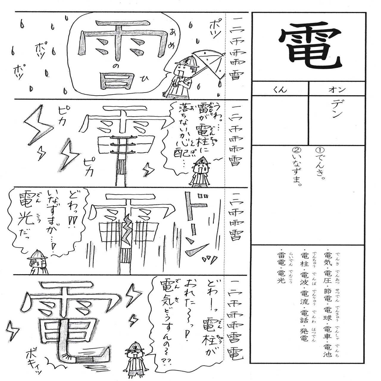 漢字が苦手な子に贈るマンガ 小2 電 Sun Sunny D01 Note