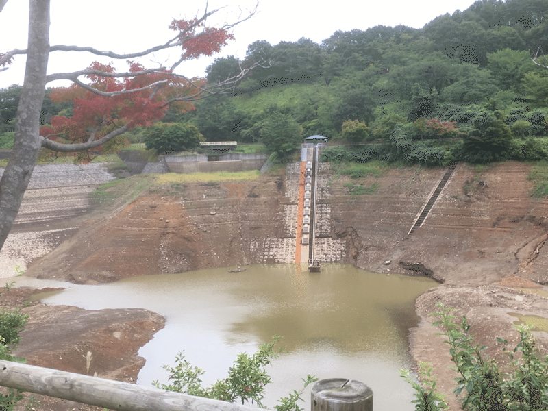 水を抜いたときのダム