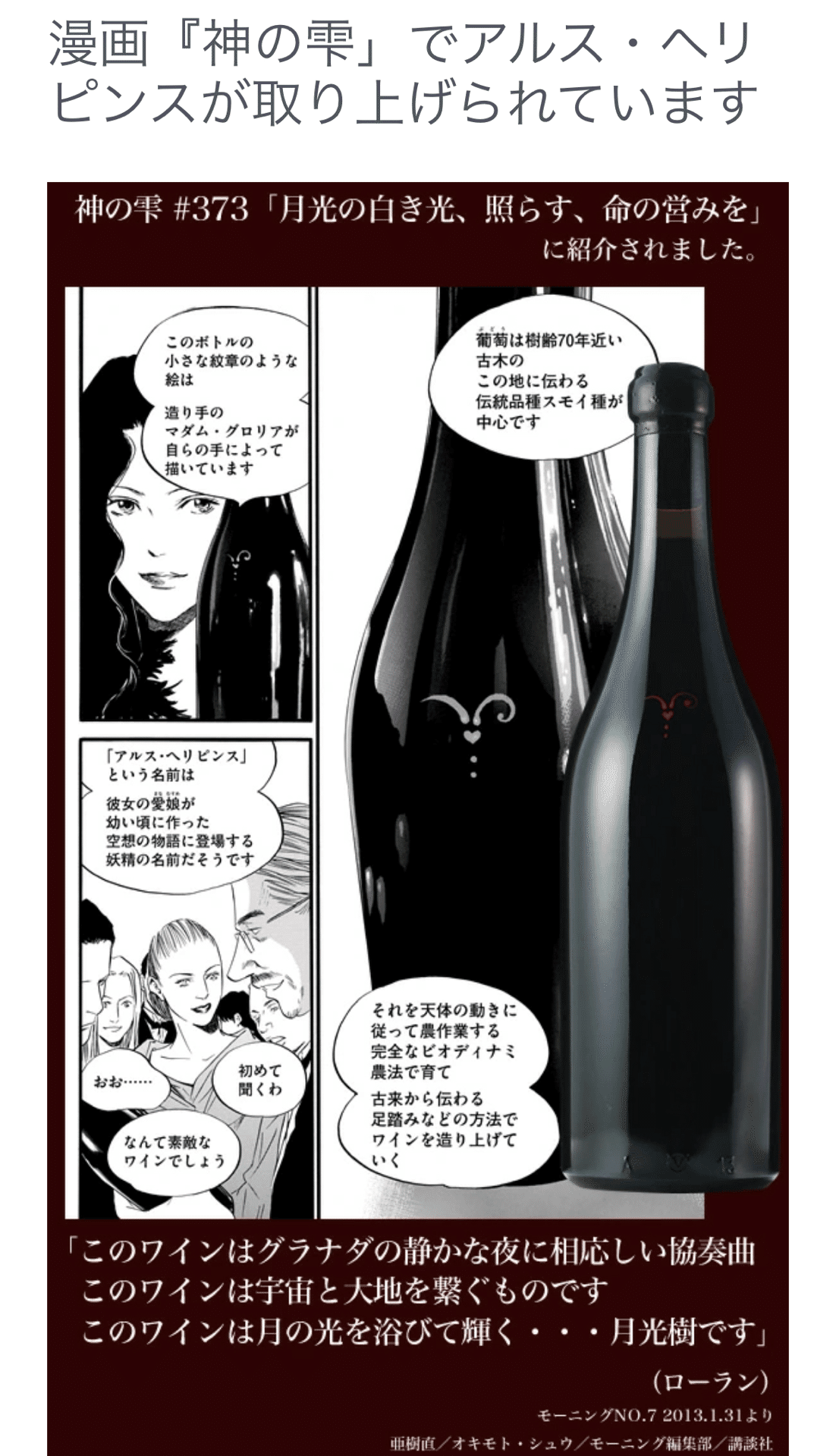 最近で一番感動したワイン、アルス・ヘリピンス（スペイン）｜Kana