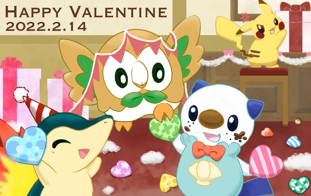 明日はバレンタインだ という事でポケモン達は色々と準備しております W バレンタイン ポケモンイラスト Pokemonlegends うさ イラストレーター Note