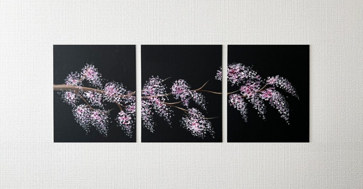 花模様／原画／アクリル絵の具