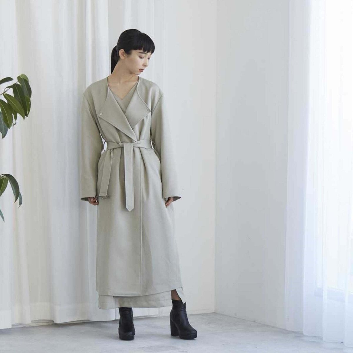 【試着のみ】foufou 玉虫タックスカート　プリーツロングスカート 試着のみ】foufou 玉虫タックスカート プリーツロングスカート