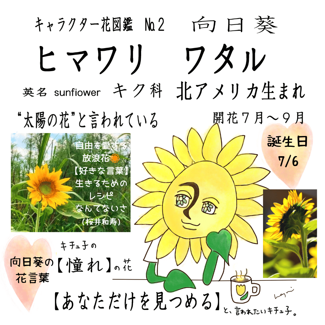 Note No 2 キャラクター図鑑 向日葵ワタル 森田 はぐみ 花漫画家 Illustrator Design Note