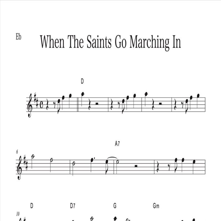 アルトサックス 聖者の行進 でのソロ例 加度 克紘 Note