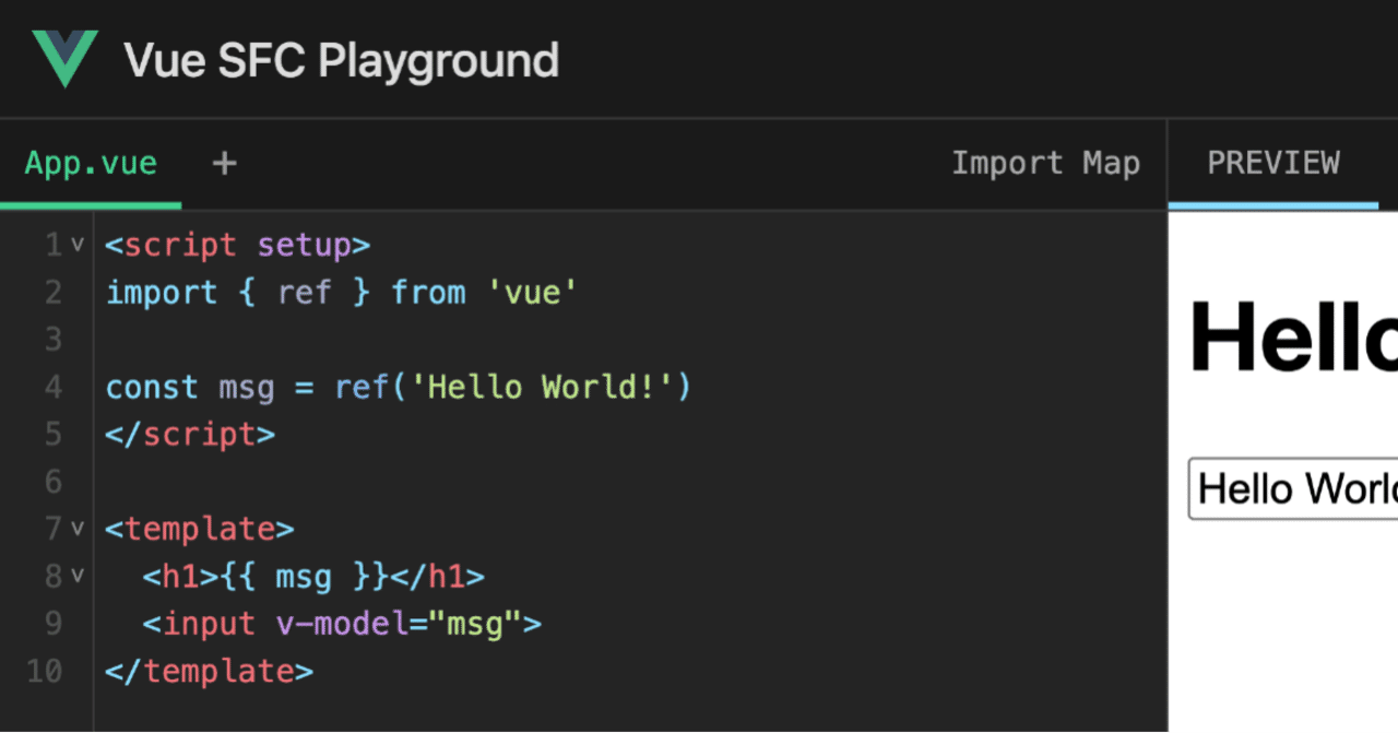 【Vue.js】Vue SFC Playground が便利 〜 そして伝説へ 〜|辛島信芳@アプリ作家🦖